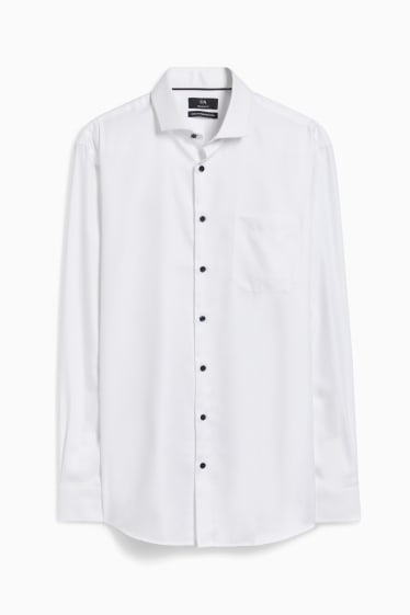 Hommes - Chemise de bureau - regular fit - col cutaway - facile à repasser - blanc crème