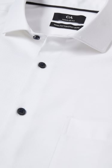 Hommes - Chemise de bureau - regular fit - col cutaway - facile à repasser - blanc crème