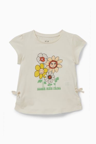 Kinder Mädchen - Kurzarmshirt - cremeweiss