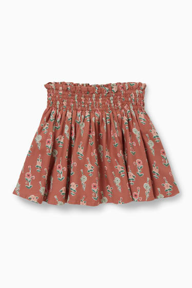 Children - Skirt - floral - brown