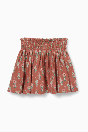 Children - Skirt - floral - brown