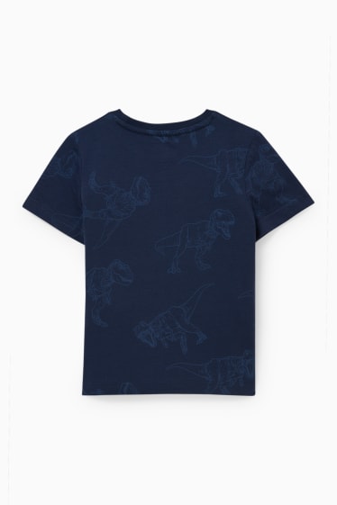 Kinder - Jurassic World - Kurzarmshirt - Glanz-Effekt - dunkelblau