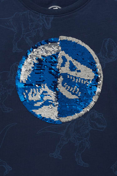 Enfants garçons - Jurassic World - T-shirt - effet brillant - bleu foncé
