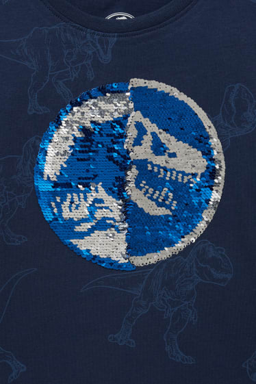 Enfants - Jurassic World - T-shirt - effet brillant - bleu foncé