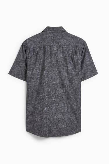 Hommes - Chemise - regular fit - col kent - à motif - gris anthracite