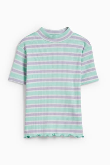 Enfants filles - T-shirt - à rayures - vert menthe