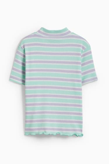 Enfants filles - T-shirt - à rayures - vert menthe