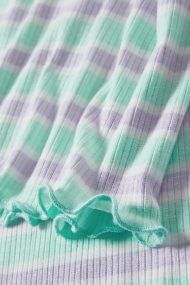 Enfants filles - T-shirt - à rayures - vert menthe