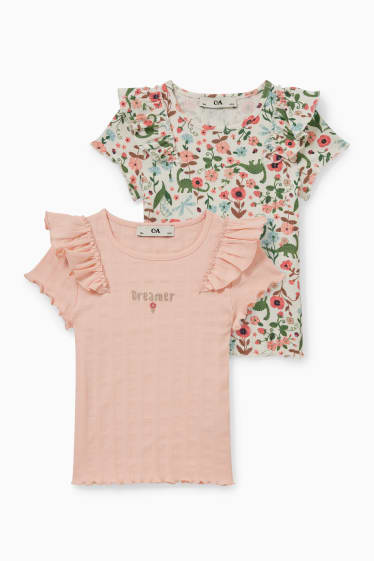 Enfants filles - Lot de 2 - T-shirts - rose
