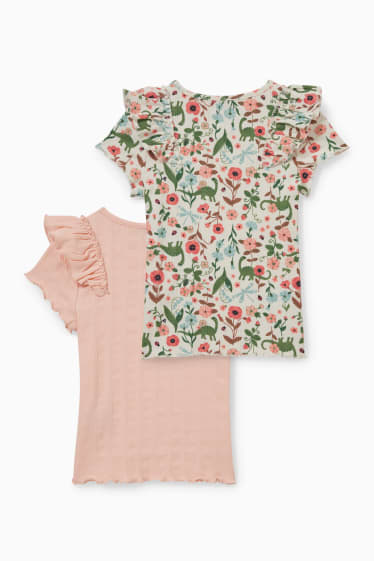 Niños - Pack de 2 - camisetas de manga corta - rosa