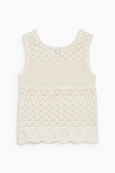 Bambine - Top in maglia - bianco crema