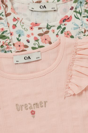 Enfants filles - Lot de 2 - T-shirts - rose