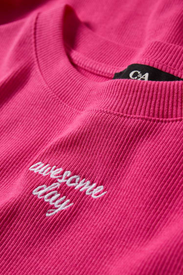 Enfants - Robe-T-shirt - rose foncé
