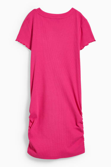 Kinderen - T-shirt-jurk - donker rose