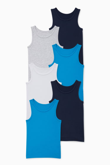 Kinderen: jongens - Set van 6 - singlet - donkerblauw