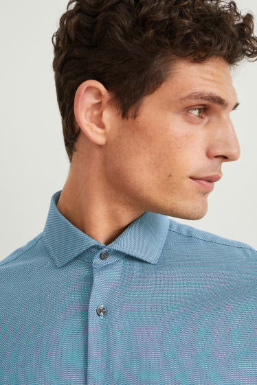 Pánské - Business košile - regular fit - cutaway - snadné žehlení - zelená