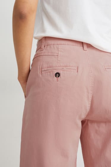 Dámské - Kalhoty culotte - high waist - wide leg - růžová