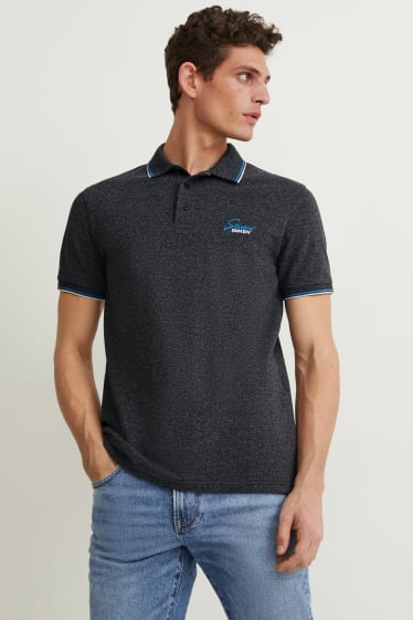 Herren - Poloshirt - grau-melange