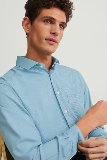 Pánské - Business košile - regular fit - cutaway - snadné žehlení - tyrkysová