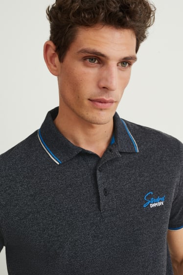 Herren - Poloshirt - grau-melange