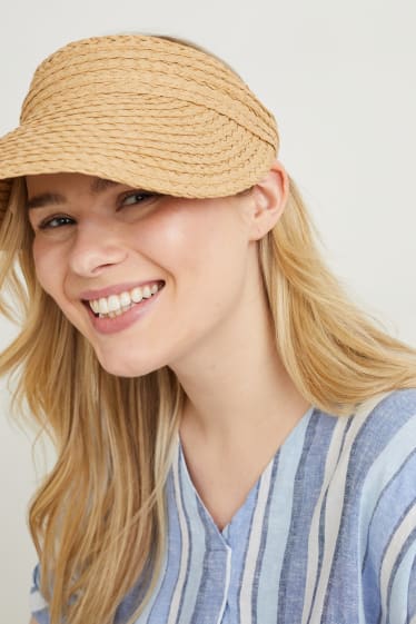 Women - Straw sun visor - light brown
