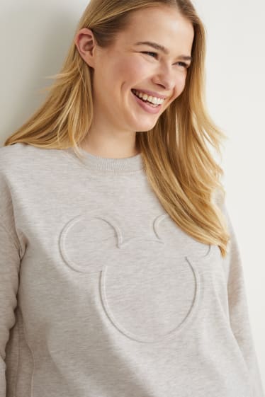 Femei - Bluză de molton - Mickey Mouse - bej deschis