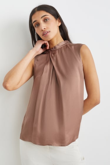Damen - Blusentop - beige