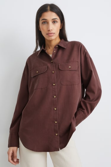 Women - Blouse - dark brown