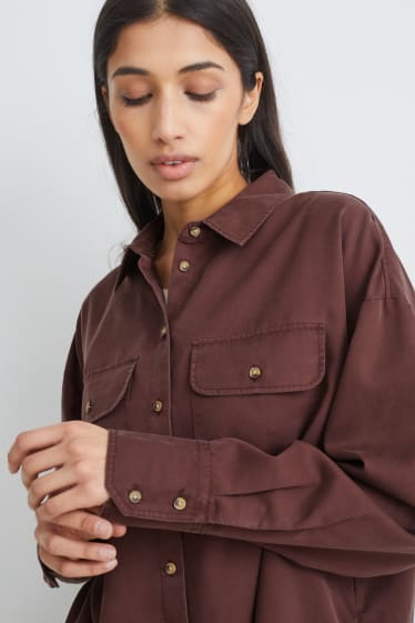 Women - Blouse - dark brown