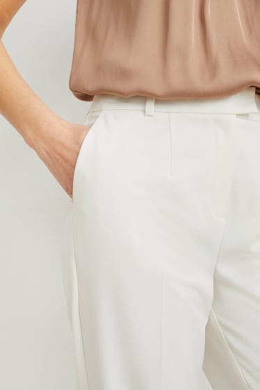 Kobiety - Spodnie biznesowe - regular fit - 4 Way Stretch - kremowobiały
