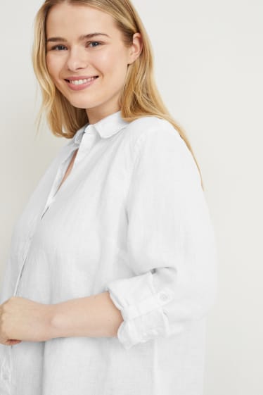 Women - Linen blouse - white