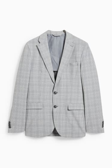 Hommes - Veste de costume - slim fit - à carreaux - gris