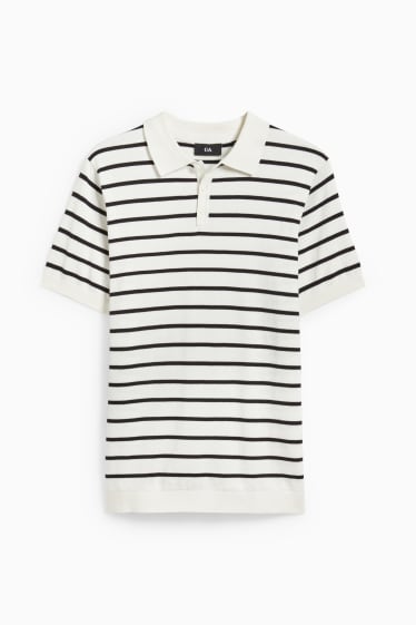 Uomo - Polo - a righe - bianco crema