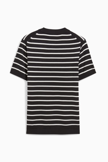 Herren - Poloshirt - gestreift - schwarz