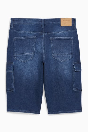 Hommes - Short cargo en jean - jean bleu foncé