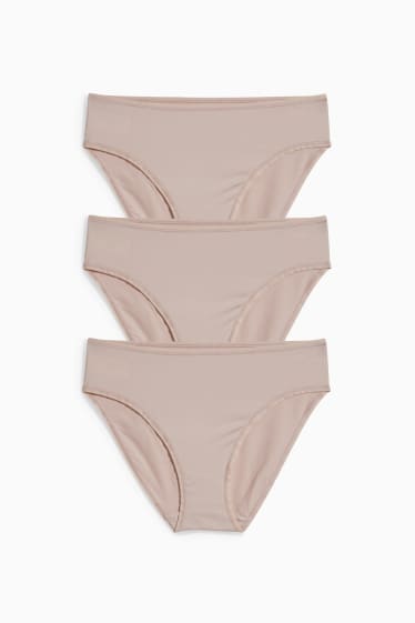 Damen - Multipack 3er - Slip - LYCRA® - hellbeige