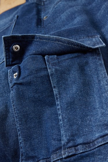 Hommes - Short cargo en jean - jean bleu foncé