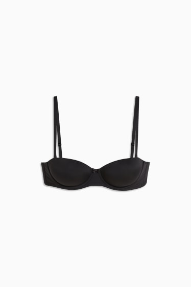 Women - Underwire bra - BALCONETTE - padded - black