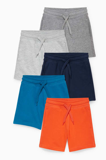 Enfants garçons - Lot de 5 - bermudas en molleton - bleu foncé