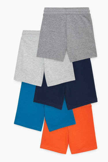 Enfants garçons - Lot de 5 - bermudas en molleton - bleu foncé