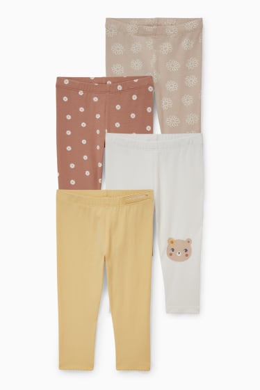 Bebés - Pack de 4 - leggings para bebé - beis