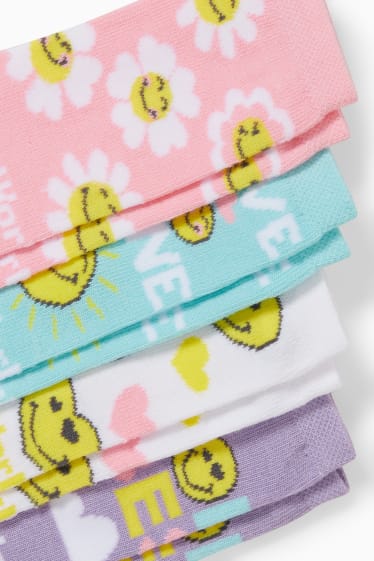 Niños - Pack de 4 - SmileyWorld® - calcetines con dibujo - rosa
