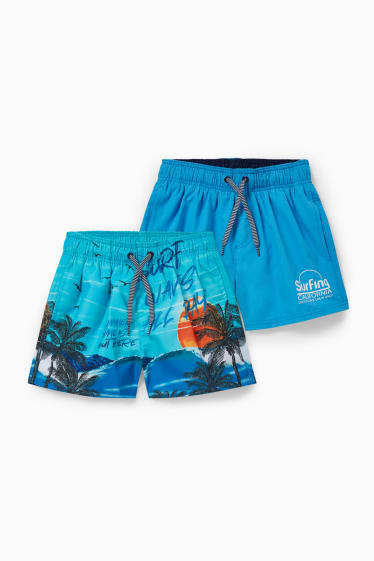 Enfants - Lot de 2 - shorts de bain - bleu