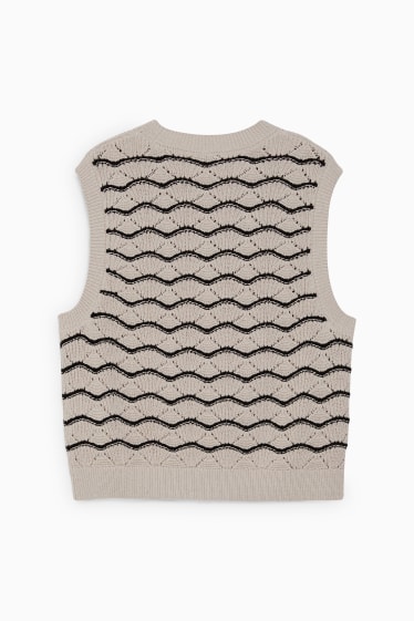 Damen - Pullunder - mit Hanffasern - beige