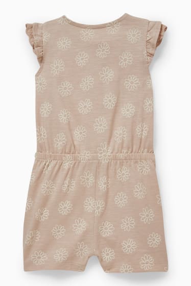 Baby Mädchen - Baby-Jumpsuit - geblümt - beige