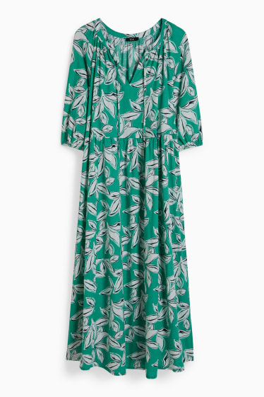 Women - Dress - linen blend - green