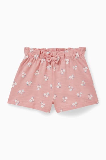 Bébés filles - Short bébé - à fleurs - rose foncé
