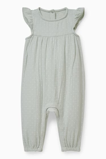 Babys - Baby-Jumpsuit - gepunktet - mintgrün