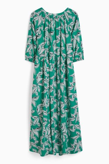 Women - Dress - linen blend - green