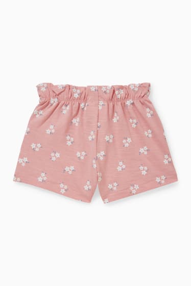 Bébés filles - Short bébé - à fleurs - rose foncé